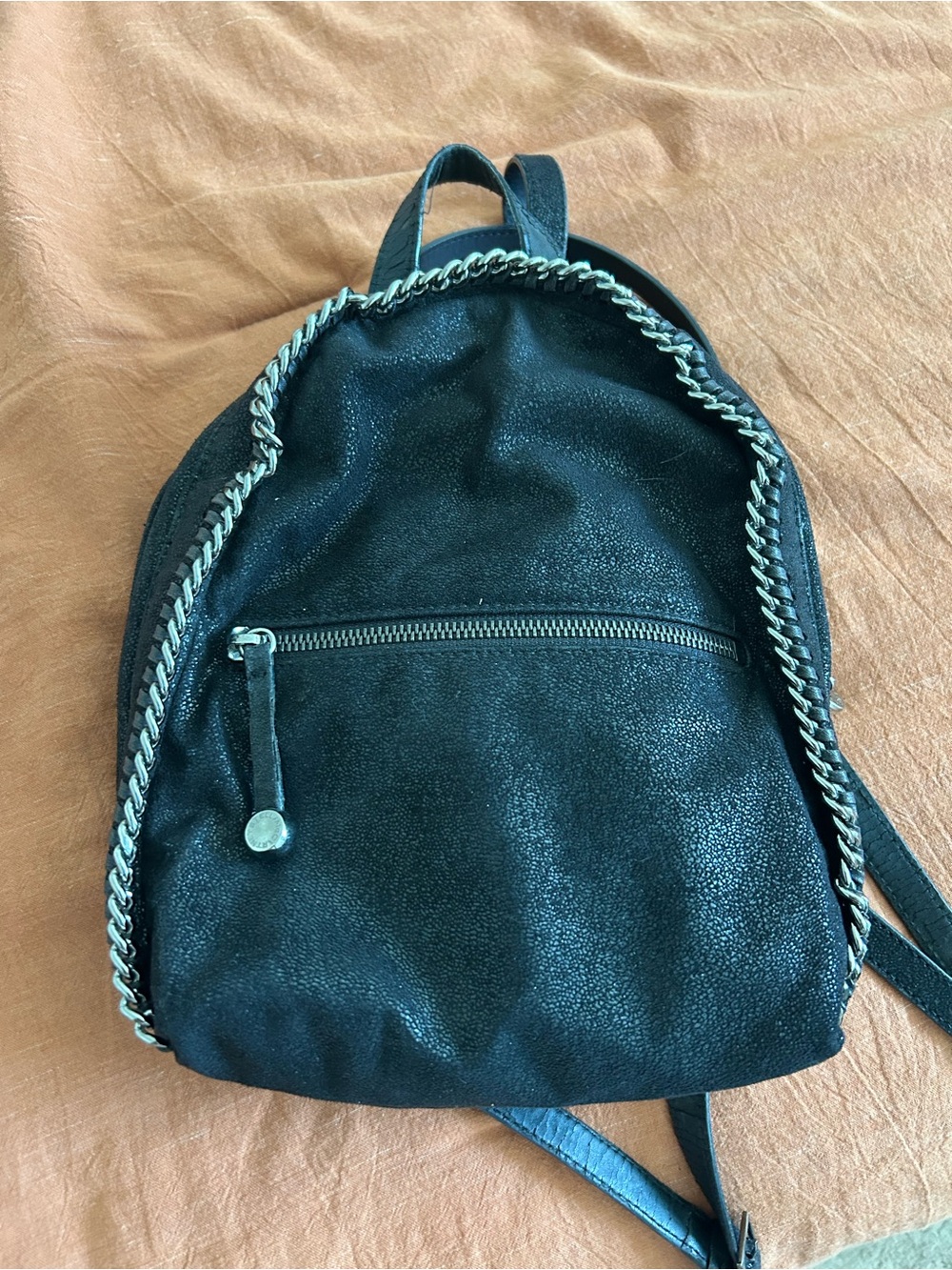 Stella McCartney Falabella Backpack in Black with Silver Hardware